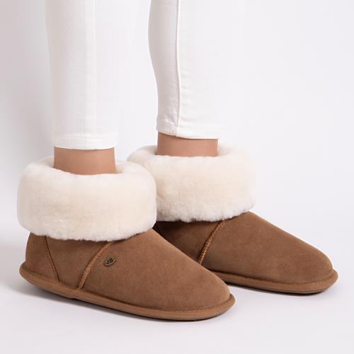 Ladies Albery Sheepskin Slipper Chestnut Extra Image 5